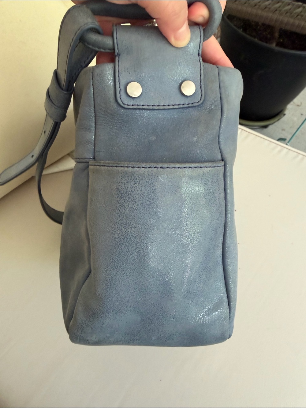 HOBO Azure Shimmery Slate Blue Crossbody - Picture 11 of 14
